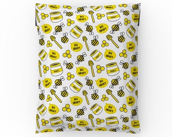 Honey Bee Poly Mailers 10" x 13" - Mailing Bags, Shipping Bags, Flat Bags, Designer Mailers, Shipping Envelopes, Shipping Envelope Bags