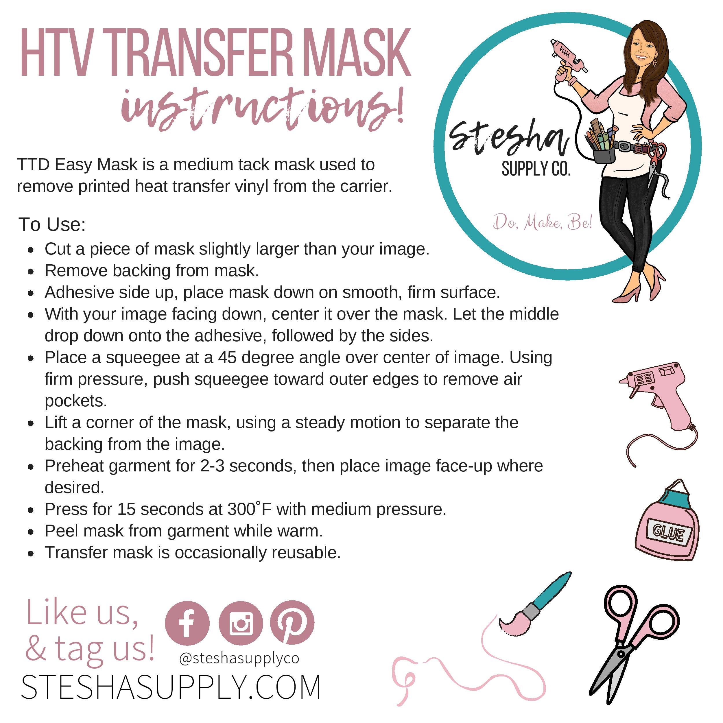 Heat Transfer Mask HTV Transfer HTV Mask TTD Easy Mask Etsy UK