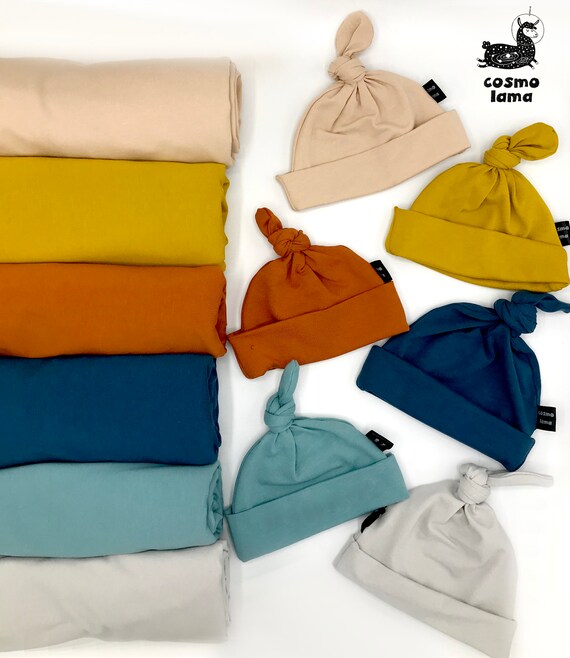 Organic newborn swaddle and hat set Gender neutral newborn Etsy