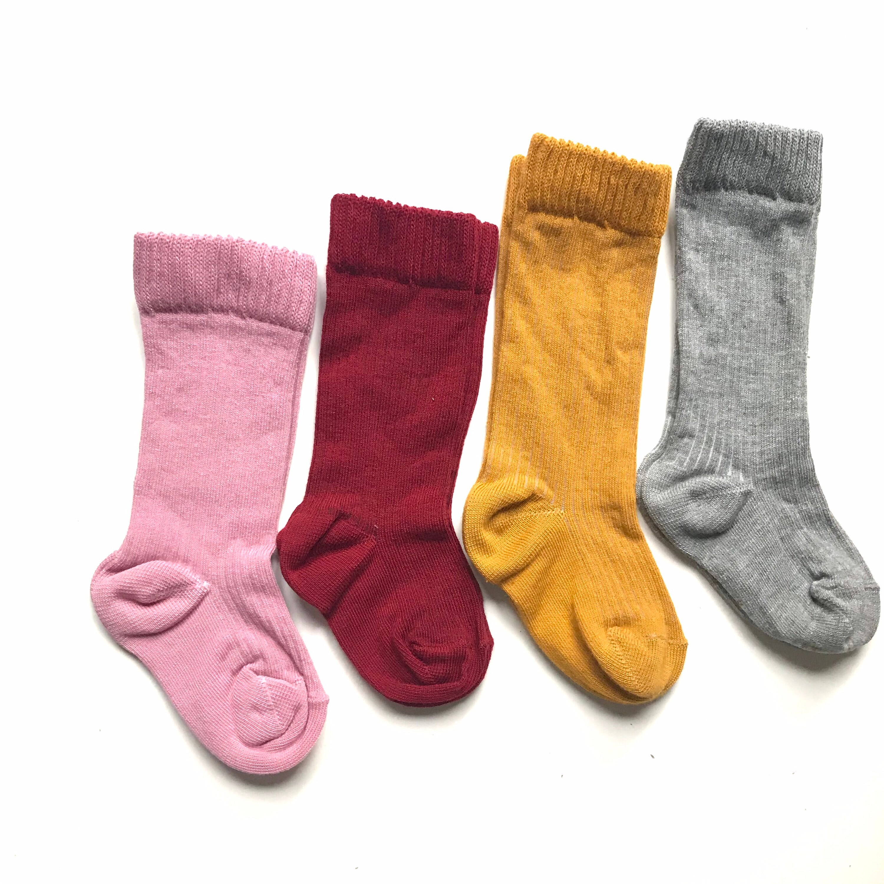 Cotton ribbed toddler knee high socks Baby knee high knit Etsy