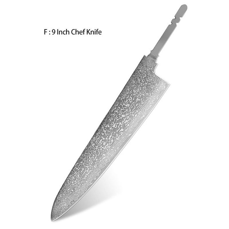 Damascus Steel Chef Knife Blank Blade DIY Tool Home Hobby Kitchen Knife Making Material F