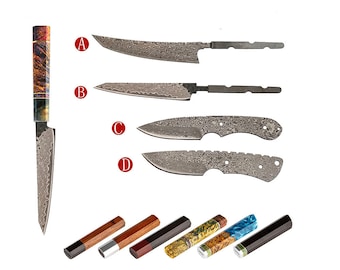 VG10 Damascus Steel Kitchen Fruit Vegetables Knife Blank Blade DIY Tool Home Hobby Outdoor Cutter  Diy Making Material