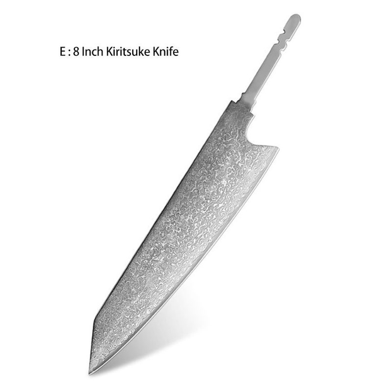 Damascus Steel Chef Knife Blank Blade DIY Tool Home Hobby Kitchen Knife Making Material E