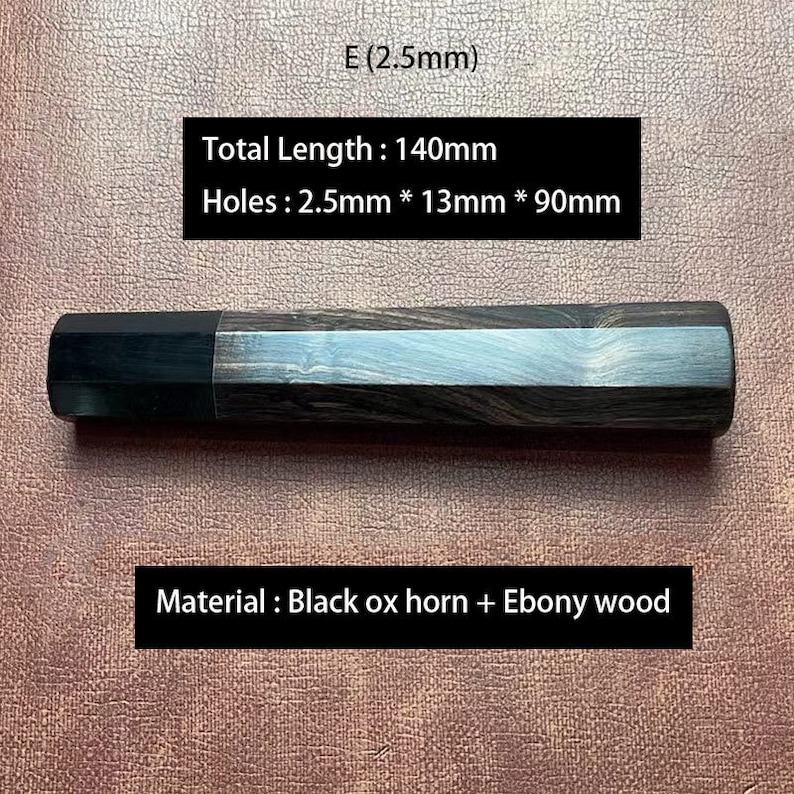 Japanischen Stil Achteck Ebenholz Holzgriff Material DIY Herstellung Küchenmesser Chef Messer Hand Handwerk Cutter Hobby E (2.5mm)