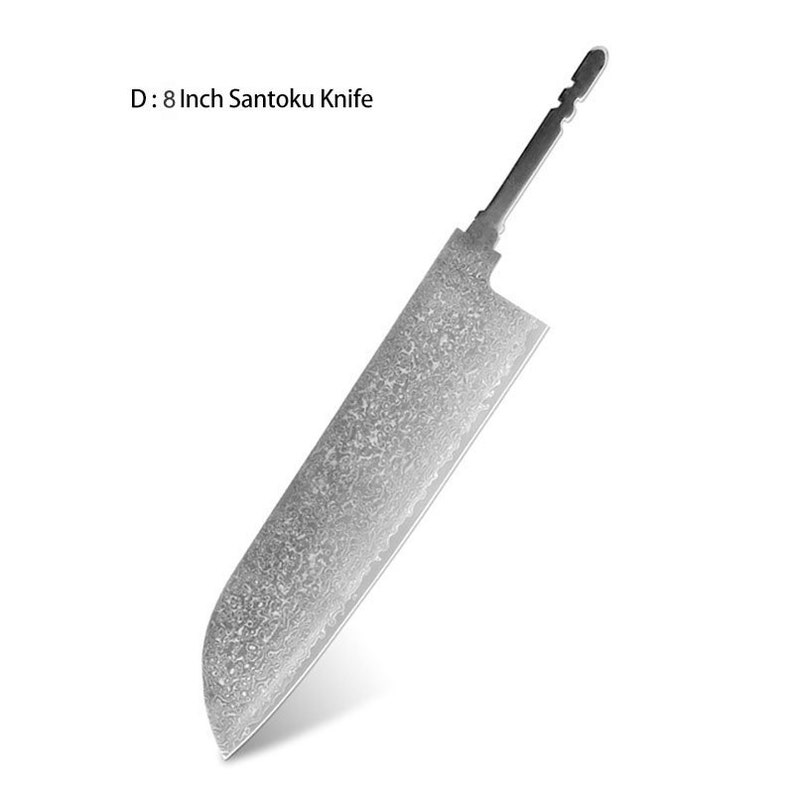 Damascus Steel Chef Knife Blank Blade DIY Tool Home Hobby Kitchen Knife Making Material D