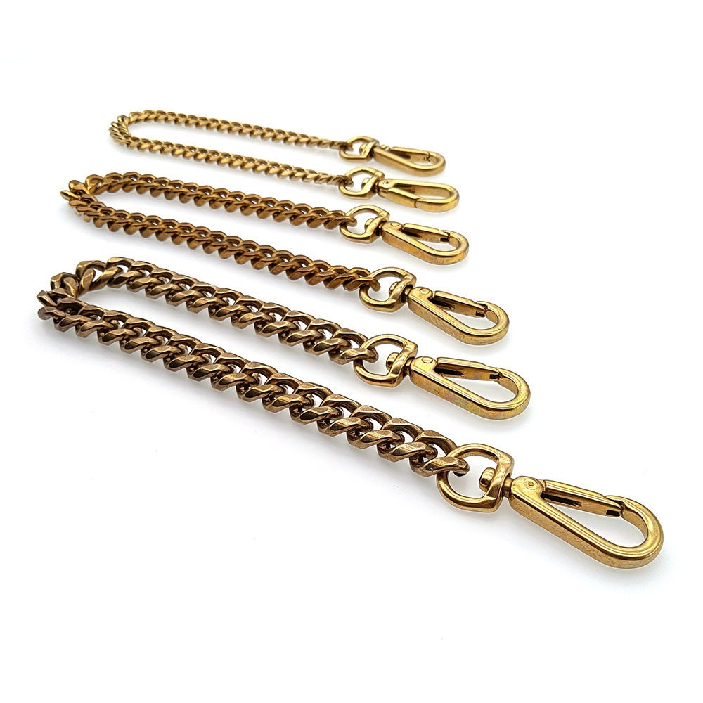  DIY Iron Purse Chain 12.6 Gold Metal Flat Chain Handbag Chain  Strap Shoulder Cross Body Strap Purse Handles Bag Replacement Straps with  Metal Buckles (Gold, 32cm)