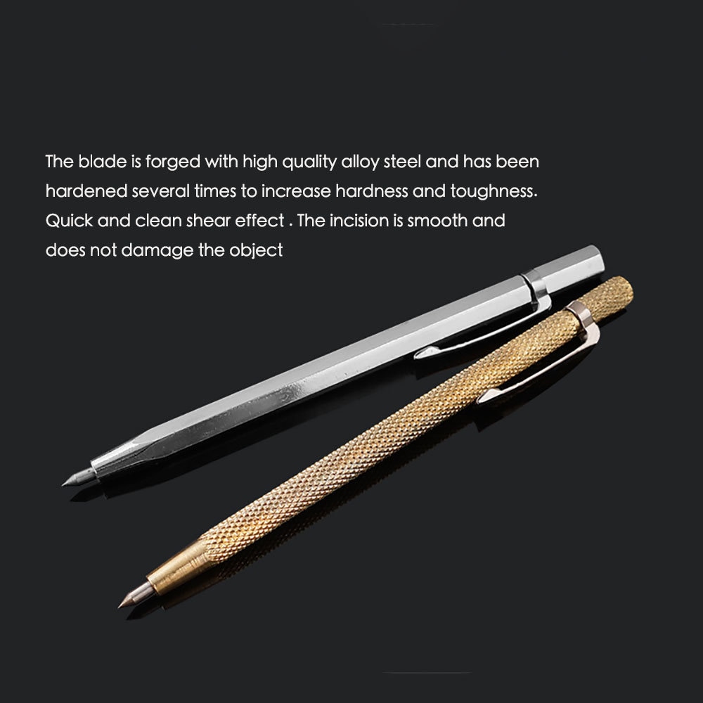 Tip Scriber 1-pack, Alloy Etching Pen With Clip For Glass/ceramic/metal  Sheet [gold]