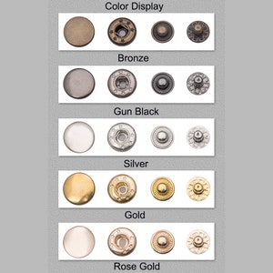 50sets 655/633/831 Cuivre/Cuivre Snap Buttons Appuyez sur Stud Rivet Fastener Metal couture artisanat en cuir Accessoire image 2