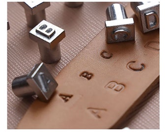 Baver Leather Craft Allow Alphabets Stamp Punch Tool avec poignée Lettres Chiffres 37pcs / Set