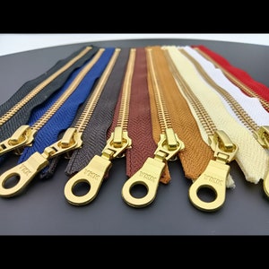 Leather Craft Accessary YKK NO 5# Brass Metal  Zip Zippers Closed End Metal Heavyweight Jacket Puller 20~50cm/8~20 Inches DIY Supply