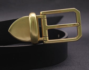 Polished Solid Brass Pin Belt Buckle for Men Dress Belt Leatherwork Craft DIY 40mm DIY Accessary