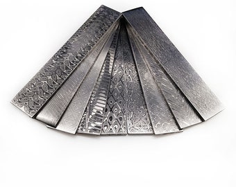 Nuovo modello in acciaio di Damasco Billet Bar Blank Making Knife Blade Materiale fai da te Sandwich VG10 trattato termicamente