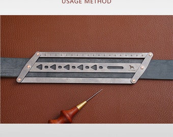 Leather Craft Belt Holes Positioning Auxiliary Ruler handmade Punch Hole Spacing Tools