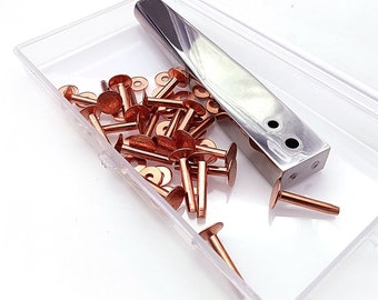 Leather Craft Rivet setter for install Copper Nail Belt Luggage Rivets Stainless Steel Tools Set