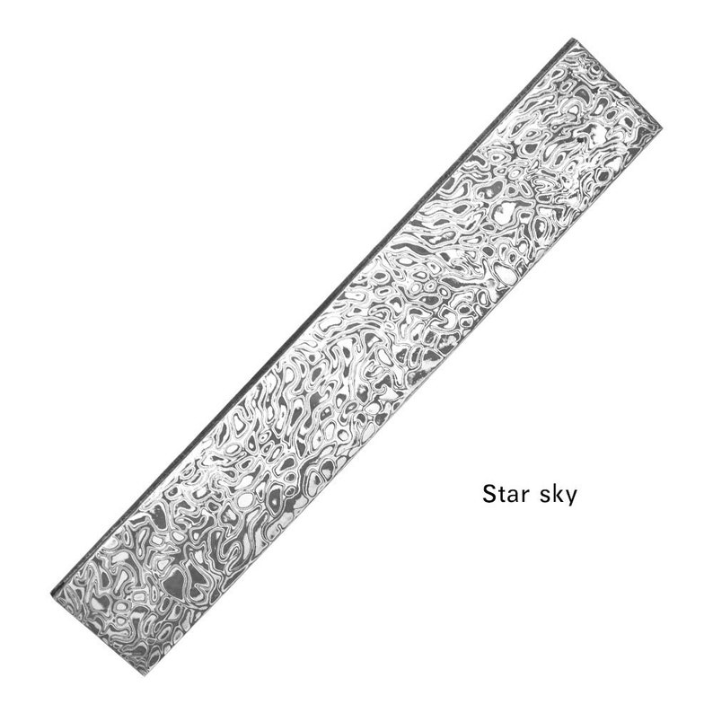 Damascus Steel Billet Bar Blank Making Knife Blade Diy Material VG10 Sandwich Heat Treated Star sky