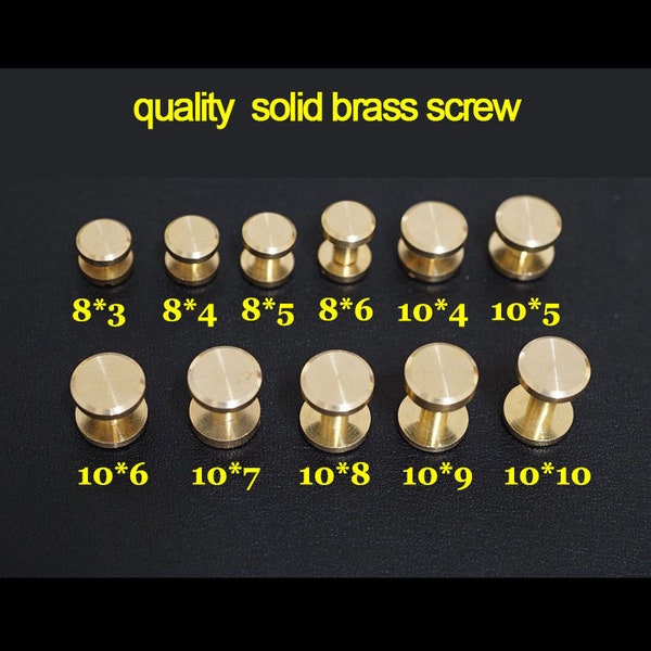 20pcs Leather Craft Accessory Wallet bag Solid Brass Belt Flat Screws Luggage Nail Rivet Supply