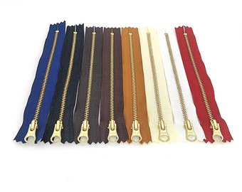 YKK NO 3# Brass Zip Zippers Closed End Metal Heavyweight Jacket Puller 15/17/20cm Leather Craft Sewing DIY Accessory