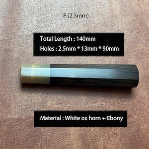 Japanese Style Octagonal Ebony Wooden Handle Material DIY Making Kitchen Knives Chief Knife Hand Craft Cutter Hobby F (2.5mm)