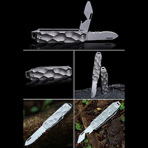 Titanium Alloy Outdoor Folding Knife Bottle Opener Portable Screwdriver Multi-function Tool EDC image 4