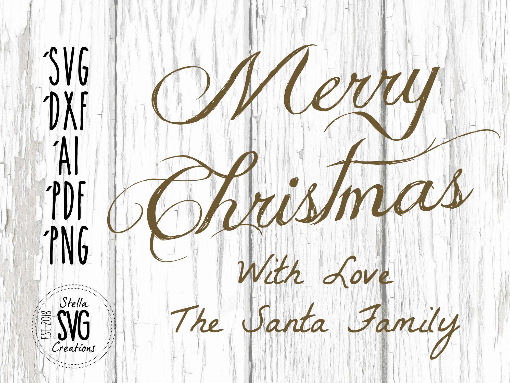 Merry Christmas With Love The Santa Family Svg Cutting File Etsy
