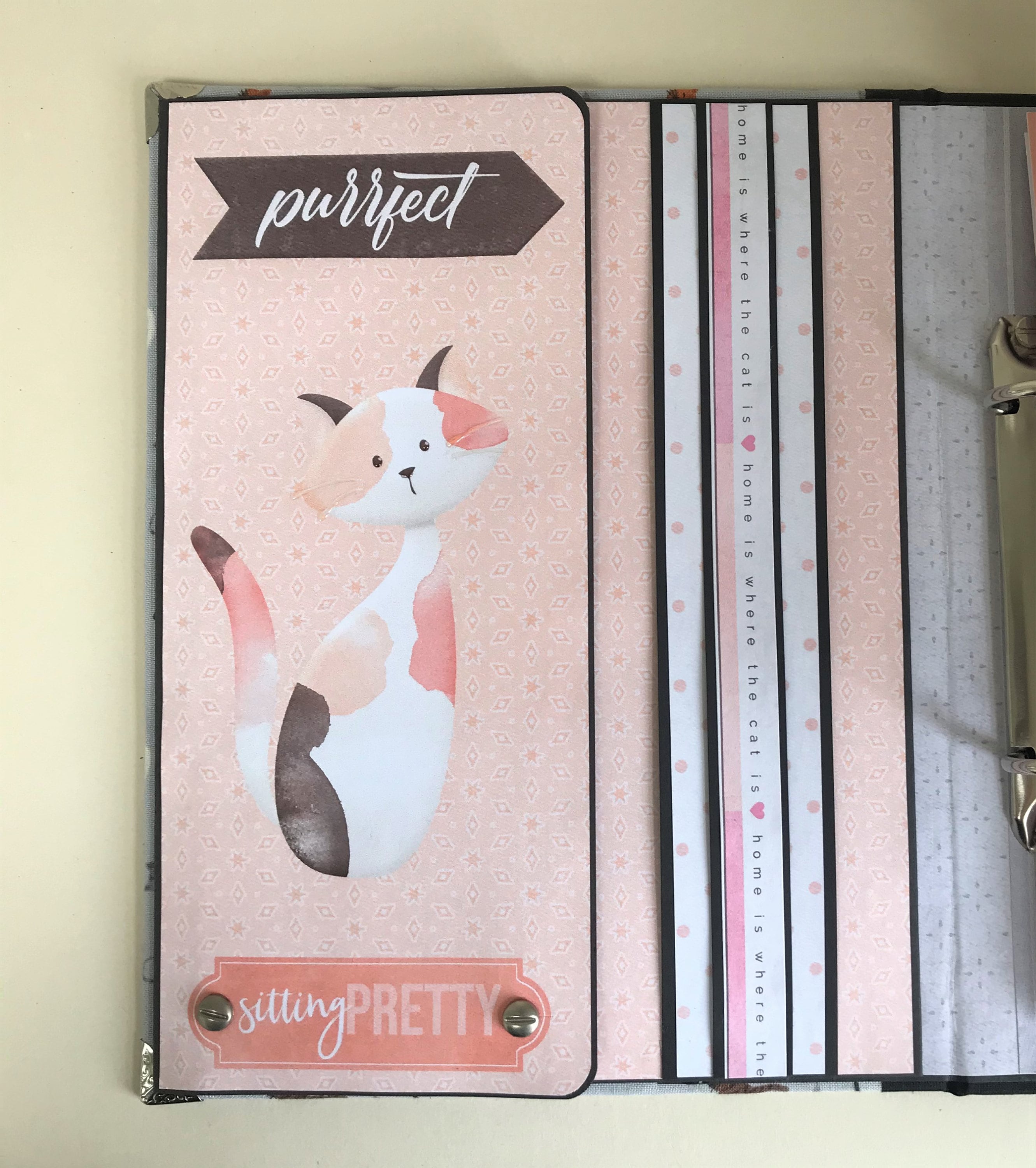 A5 Beautiful Fabric Covered Cat Planner Album Etsy