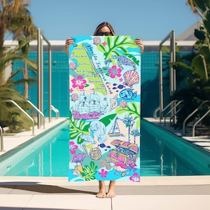 Treasure Coast Beach Towel: Florida Coastal Decor, 70&quot; x 35&quot;