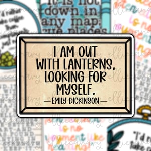 Book Quote Vinyl Sticker, Bookworm Decal, Book Lover Laptop Sticker Gift for Her, Bookish Sticker, Emily Dickinson, Classic Novel