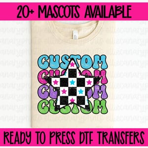 Custom Mascot DTF Transfer: Ready to Press, School Spirit