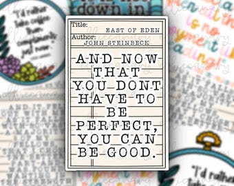 East of Eden Sticker: John Steinbeck Quote, Book Lover Vinyl Decal