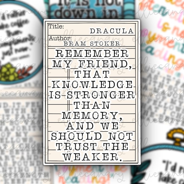 Dracula Quote Vinyl Sticker: Book Lover Decal