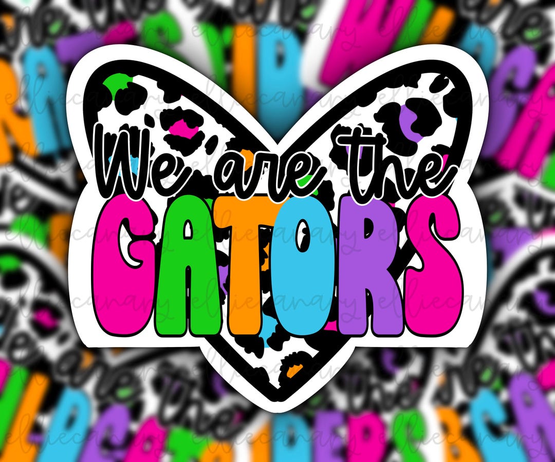 Gators Mascot Sticker, Weatherproof Water Resistant Glossy Vinyl