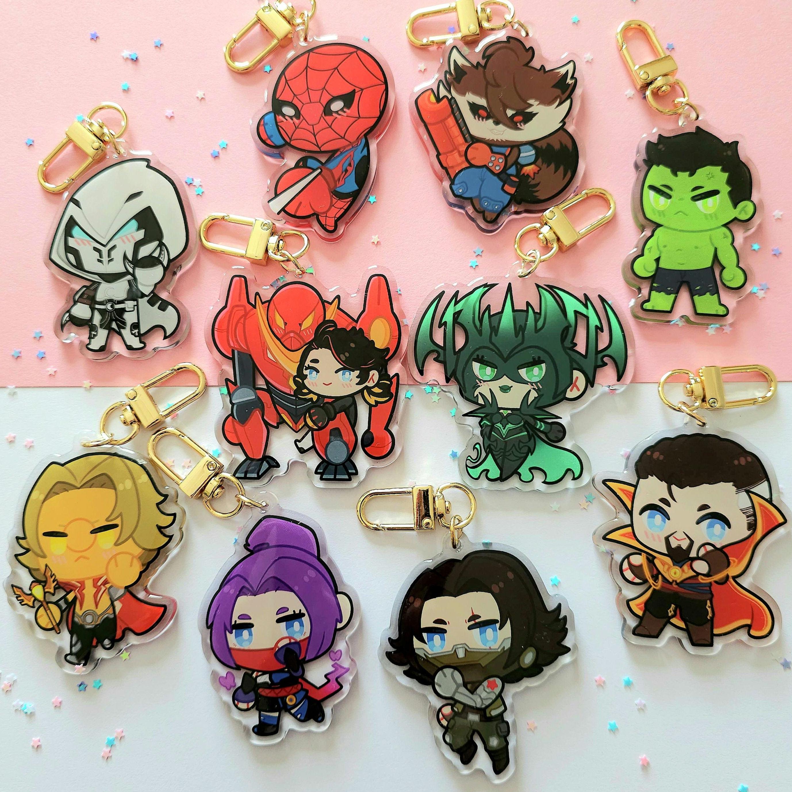 2.5 Inch Double Sided Rivals Epoxy Keychains - Hela/winter Soldier
