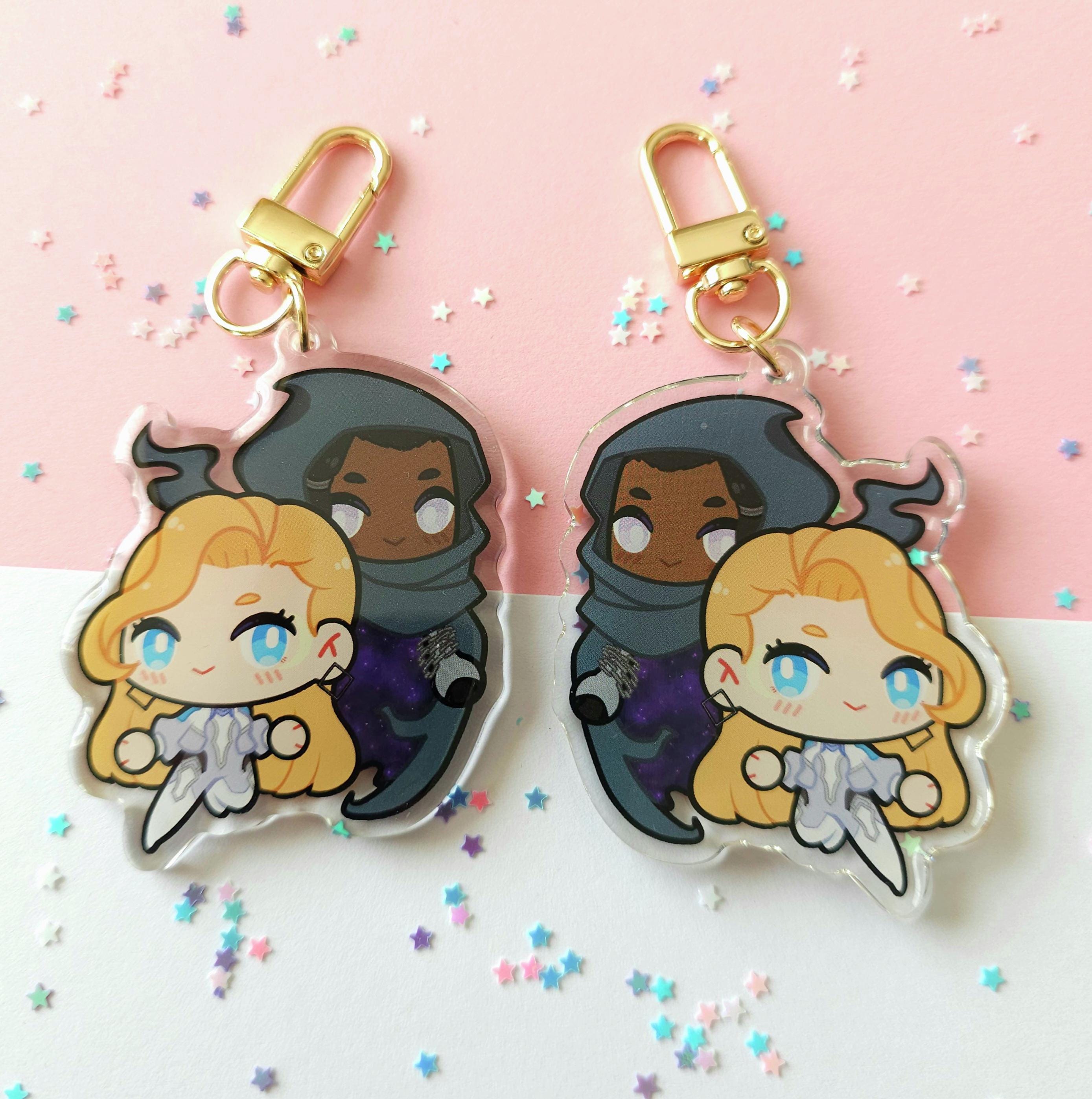 2.5 Inch Double Sided Rivals Epoxy Keychains - Luna Snow/jeff