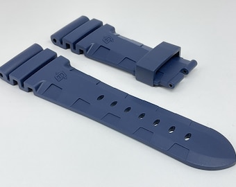 Correa de reloj de caucho azul de 24 mm - Auténtica correa de caucho Panerai OEM