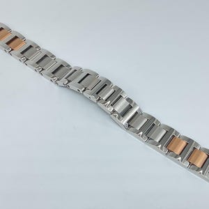 16mm 316L Screwed Links Solid S/Steel Bracelet Compatible with Cartier Ballon Bleu Rose Two Tone