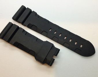Correa de banda elástica negra de 24 mm para Panerai