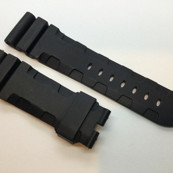 24mm black rubber band strap for Panerai