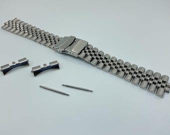 Pulsera de eslabones Jubilee de acero inoxidable 316L de 22 mm compatible con Seiko Diver 7S26 7548