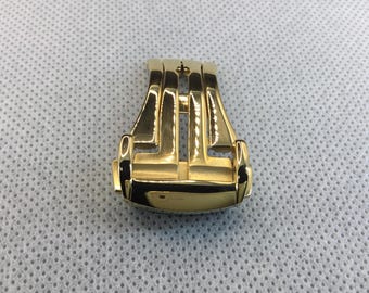 Hebilla desplegable de 20 mm para correas de piel Omega Seamaster Speedmaster Brillante