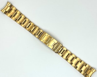 Aufgerüstetes 20 mm massives Austernuhr Ersatzband Armband für Submariner Gelbgold