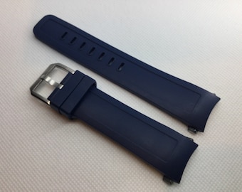 Cinturino in gomma blu fluoro da 22 mm per IWC Aquatimer con fibbia