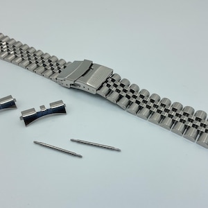 New 22mm Solid 316L S/Steel Jubilee Watch band for Seiko Center Shiny