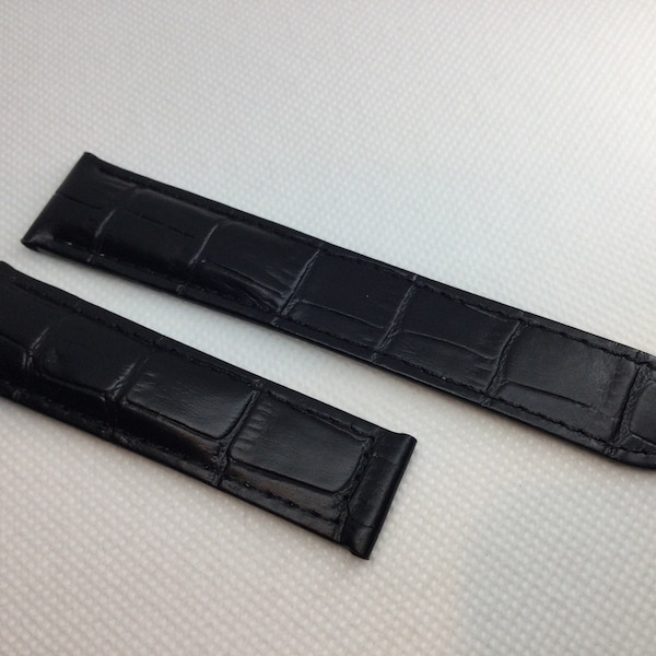 New 20MM Black Soft Padded Strap Band Bracelet Strap For Cartier London Solo