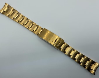 20 mm Gelbes Solid Oyster Band Armband Kompatibel mitstein