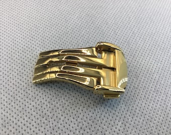 Hebilla desplegable de 18 mm para correas de piel Omega Seamaster Speedmaster Brillante