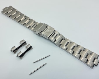 Pulsera Oyster sólida de 22 mm 316L compatible con Seiko Diver 7S26 Brush