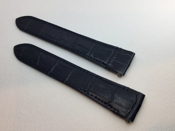 カルティエ サントス ドゥ カルティエ 39.8 mm 用 純正ブルー 21 mm