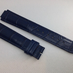 Excellent Quality 18mm Italian Blue Leather Strap with Keepers for Cartier Ballon Bleu 38mm