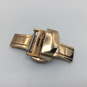 Durable Quality 14mm Rose Gold Butterfly Deployment Buckle for Watch Leather Straps