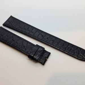 18mm black leather band strap for Longines